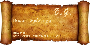 Budur György névjegykártya